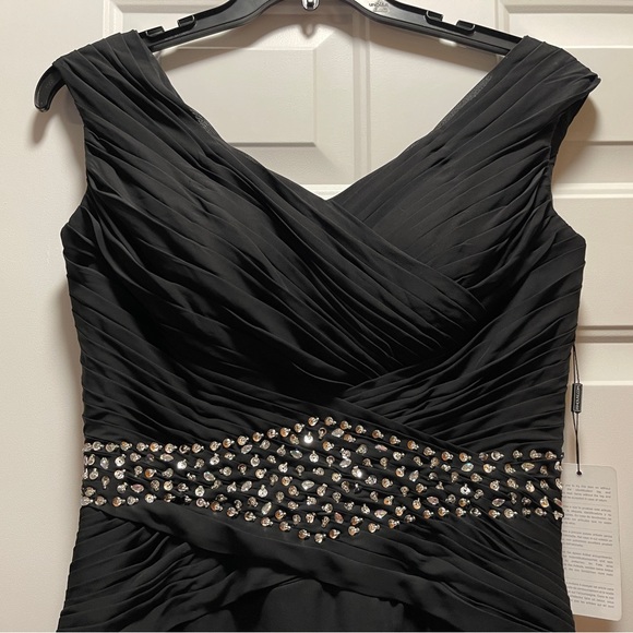 JJ’s House Dress 14 Formal Special Occasion & Wedding Black Ruched Sequins Beads - Picture 3 of 11